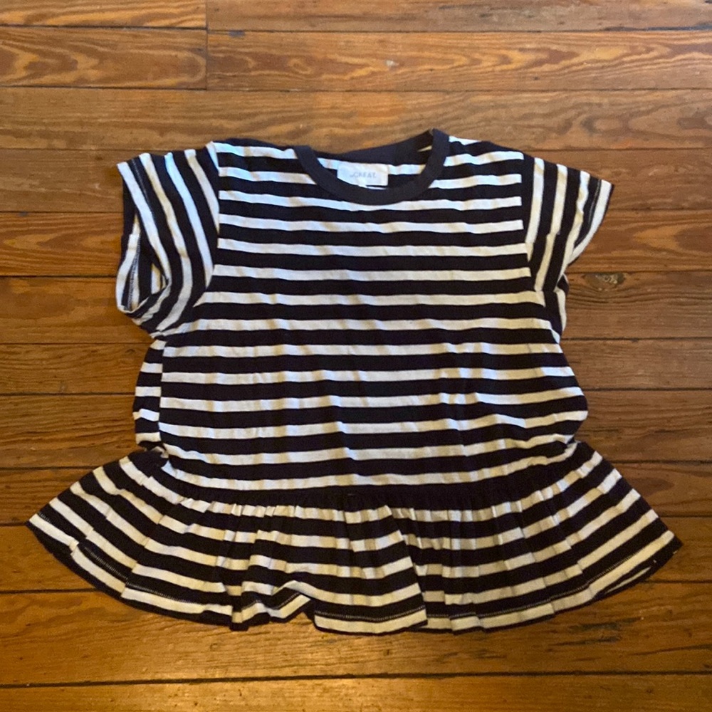 The Great. Striped peplum tee